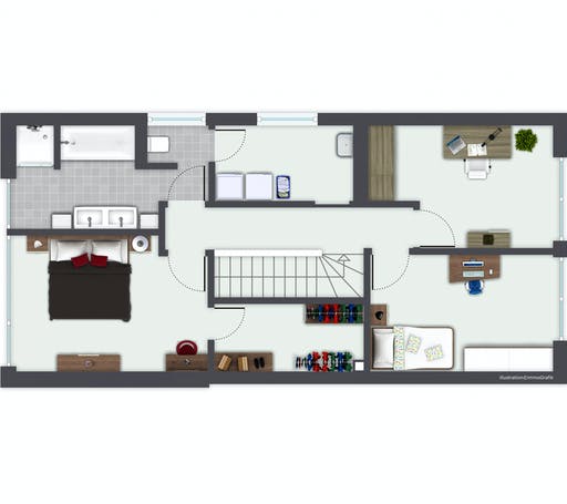 Fertighaus Murano von GUSSEK HAUS Schlüsselfertig ab 330200€, Cubushaus Grundriss 2