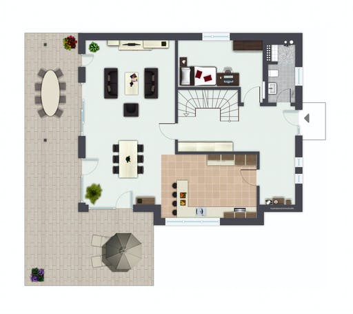 Fertighaus Ponticelli von GUSSEK HAUS Schlüsselfertig ab 640400€, Satteldach-Klassiker Grundriss 1