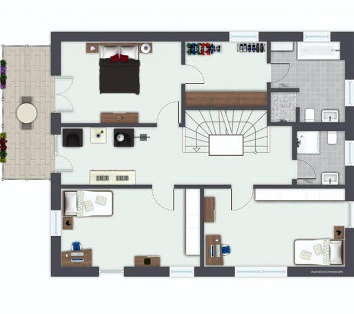 Fertighaus Ponticelli von GUSSEK HAUS Schlüsselfertig ab 640400€, Satteldach-Klassiker Grundriss 2