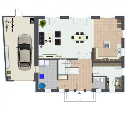 Fertighaus Rheinfeld von GUSSEK HAUS Schlüsselfertig ab 445000€, Stadtvilla Grundriss 1