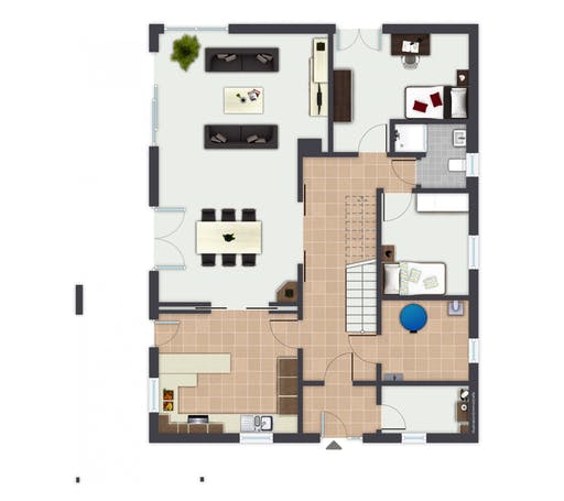 Fertighaus Waldsee von GUSSEK HAUS Schlüsselfertig ab 574200€, Satteldach-Klassiker Grundriss 1