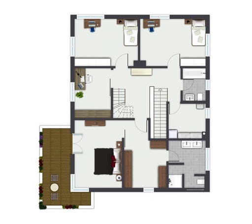 Fertighaus Waldsee von GUSSEK HAUS Schlüsselfertig ab 574200€, Satteldach-Klassiker Grundriss 2