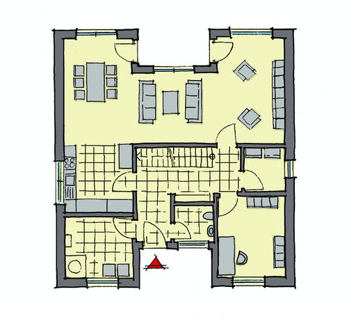 Fertighaus Wynwood von GUSSEK HAUS Schlüsselfertig ab 460600€, Cubushaus Grundriss 1