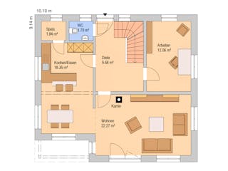 Fertighaus Grande 138 von Haas Fertigbau Österreich Ausbauhaus ab 240600€, Stadtvilla Grundriss 3