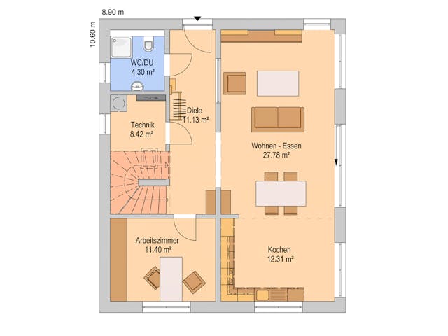 Fertighaus Solana 150 von Haas Fertigbau Österreich Ausbauhaus ab 256900€, Cubushaus Grundriss 1