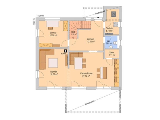 Fertighaus Vita 160 von Haas Fertigbau Österreich Ausbauhaus ab 282800€, Stadtvilla Grundriss 1