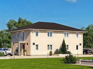 Fertighaus Haas D 112 B von Haas Fertigbau Schlüsselfertig ab 254000€, Stadtvilla Außenansicht 2