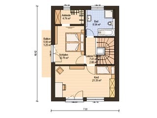 Fertighaus Haas D 112 C von Haas Fertigbau Schlüsselfertig ab 252000€, Satteldach-Klassiker Grundriss 2