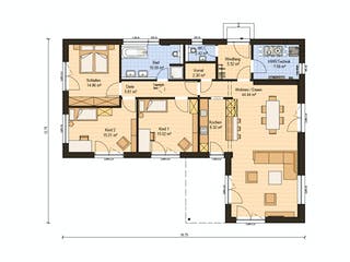 Fertighaus Haas BT 133 B von Haas Fertigbau Schlüsselfertig ab 368000€, Bungalow Grundriss 1