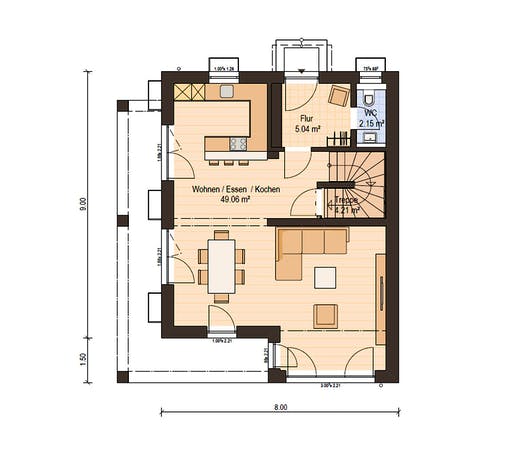Haas Fertigbau - D 110 A Floorplan 1