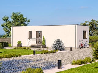 Fertighaus Haas FH 43 von Haas Fertigbau Schlüsselfertig ab 183000€, Bungalow Außenansicht 2