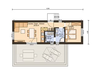 Fertighaus Haas FH 43 von Haas Fertigbau Schlüsselfertig ab 183000€, Bungalow Grundriss 1