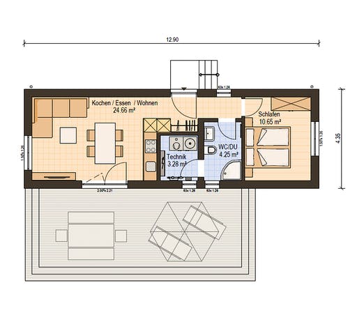 Fertighaus Haas FH 43 von Haas Haus Schlüsselfertig ab 183000€, Bungalow Grundriss 1