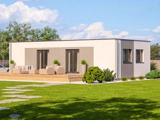 Fertighaus Haas FH 71 A von Haas Fertigbau Schlüsselfertig ab 247000€, Bungalow Außenansicht 1