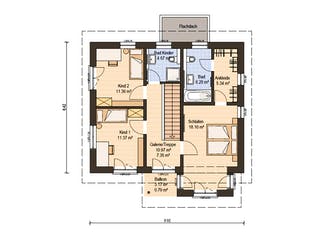 Fertighaus Haas O 130 A von Haas Fertigbau Schlüsselfertig ab 371000€, Pultdachhaus Grundriss 2