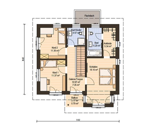 Fertighaus Haas O 130 A von Haas Haus Schlüsselfertig ab 371000€, Pultdachhaus Grundriss 2