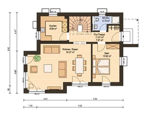 Fertighaus Haas S 130 D von Haas Fertigbau Schlüsselfertig ab 464000€, Cubushaus Grundriss 1