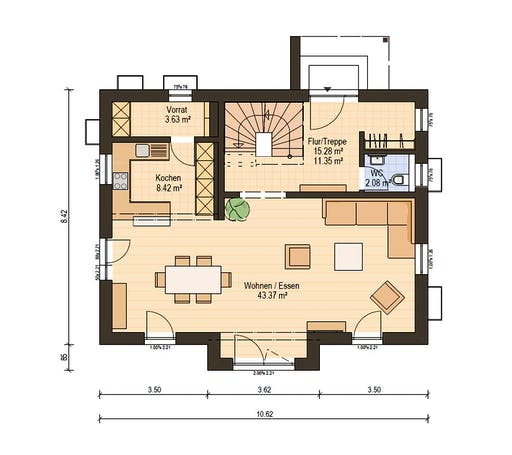 Haas Fertigbau - S 140 A Floorplan 1