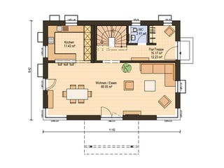 Fertighaus Haas S 154 A von Haas Fertigbau Schlüsselfertig ab 496000€, Stadtvilla Grundriss 1