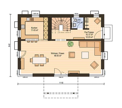 Fertighaus Haas S 154 A von Haas Haus Schlüsselfertig ab 496000€, Stadtvilla Grundriss 1