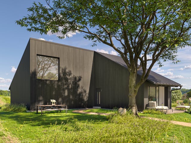 Fertighaus The Landscape House von Haas Fertigbau, Satteldach-Klassiker Außenansicht 1 Fertighaus The Landscape House von Haas Fertigbau, Satteldach-Klassiker Außenansicht 1