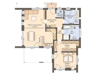 Fertighaus Haas Vivo 103 von Haas Fertigbau, Bungalow Grundriss 1