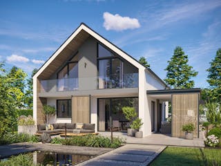 Fertighaus Haas Vivo 130 von Haas Fertigbau, Satteldach-Klassiker Außenansicht 1