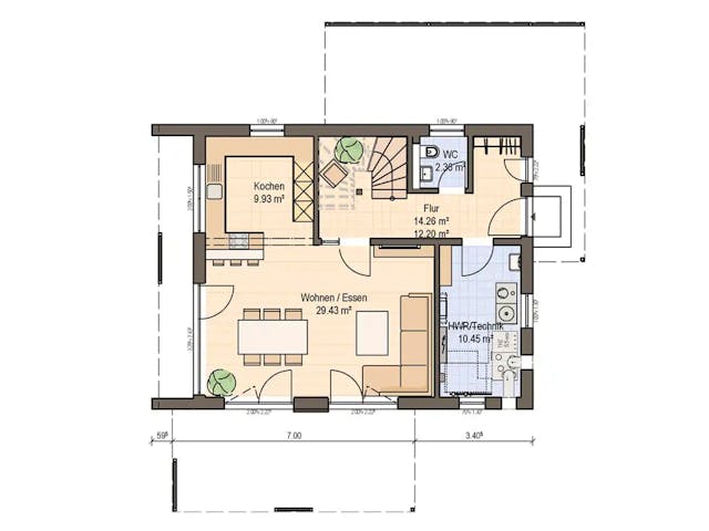 Fertighaus Haas Vivo 130 von Haas Fertigbau, Satteldach-Klassiker Grundriss 1