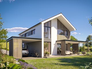 Fertighaus Haas Vivo 159 von Haas Fertigbau, Satteldach-Klassiker Außenansicht 2
