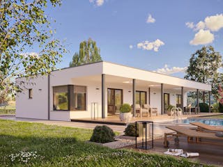 Fertighaus Haas Brava BT 84 von Haas Fertigbau Schlüsselfertig ab 323000€, Bungalow Außenansicht 2