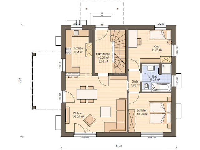 Fertighaus Haas Z 159 C von Haas Fertigbau - Mehrfamilienhäuser Schlüsselfertig ab 498000€, Stadtvilla Grundriss 1 Fertighaus Haas Z 159 C von Haas Fertigbau - Mehrfamilienhäuser Schlüsselfertig ab 498000€, Stadtvilla Grundriss 1
