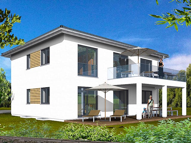 Fertighaus Haas Z 168 A von Haas Fertigbau - Mehrfamilienhäuser Schlüsselfertig ab 533420€, Stadtvilla Außenansicht 2