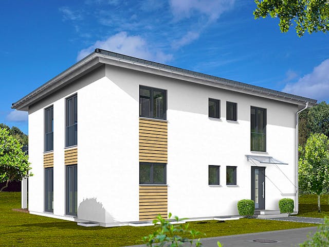 Fertighaus Haas Z 168 A von Haas Fertigbau - Mehrfamilienhäuser Schlüsselfertig ab 533420€, Stadtvilla Außenansicht 4