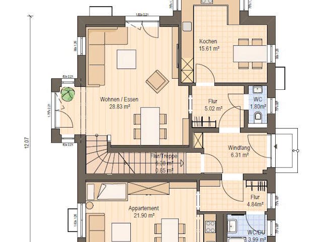 Fertighaus Haas Z 175 B von Haas Fertigbau - Mehrfamilienhäuser Schlüsselfertig ab 501000€, Satteldach-Klassiker Grundriss 1 Fertighaus Haas Z 175 B von Haas Fertigbau - Mehrfamilienhäuser Schlüsselfertig ab 501000€, Satteldach-Klassiker Grundriss 1