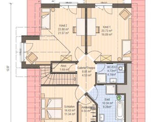 Fertighaus Haas Z 175 B von Haas Fertigbau - Mehrfamilienhäuser Schlüsselfertig ab 501000€, Satteldach-Klassiker Grundriss 2