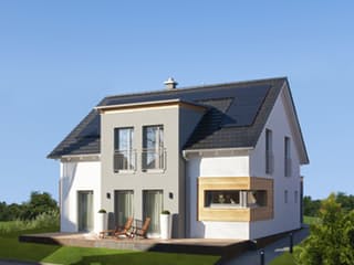 Fertighaus Haas MH Fellbach 163 von Haas Fertigbau Schlüsselfertig ab 373000€, Satteldach-Klassiker Außenansicht 1