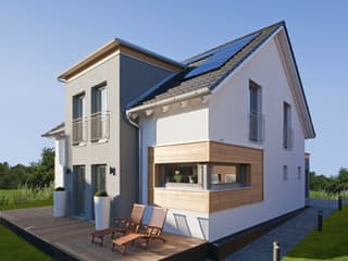 Fertighaus Haas MH Fellbach 163 von Haas Fertigbau Schlüsselfertig ab 373000€, Satteldach-Klassiker Außenansicht 2