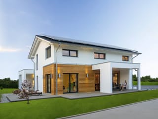 Fertighaus Haas MH Mannheim J 159 von Haas-Fertigbau Ausbauhaus ab 303000€, Satteldach-Klassiker Außenansicht 1