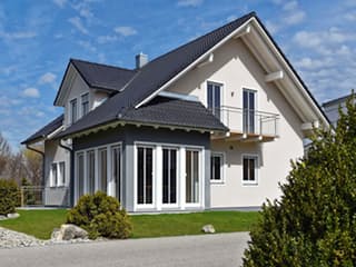 Fertighaus Haas MH Poing G 154 von Haas Fertigbau Schlüsselfertig ab 317000€, Satteldach-Klassiker Außenansicht 2