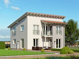 Fertighaus Haas O 130 A von Haas Fertigbau Schlüsselfertig ab 371000€, Pultdachhaus Außenansicht 2