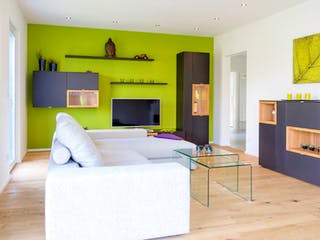 Fertighaus Haas O 130 A von Haas Fertigbau Schlüsselfertig ab 371000€, Pultdachhaus Innenansicht 1