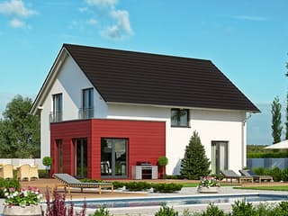 Fertighaus Haas O 140 A von Haas Fertigbau Schlüsselfertig ab 281000€, Satteldach-Klassiker Außenansicht 1