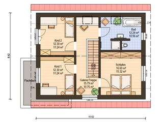 Fertighaus Haas O 140 A von Haas Fertigbau Schlüsselfertig ab 281000€, Satteldach-Klassiker Grundriss 2