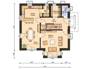 Fertighaus Haas O 141 A von Haas Fertigbau Schlüsselfertig ab 271000€, Satteldach-Klassiker Grundriss 1