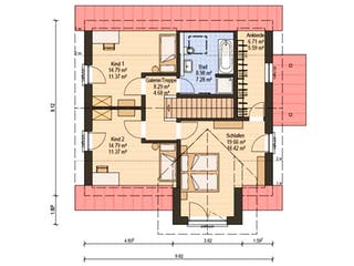 Fertighaus Haas O 141 A von Haas Fertigbau Schlüsselfertig ab 271000€, Satteldach-Klassiker Grundriss 2