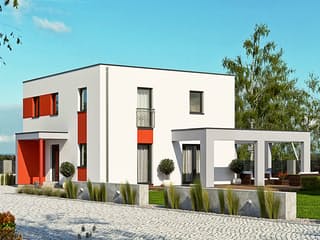 Fertighaus Haas O 141 B von Haas Fertigbau Schlüsselfertig ab 389000€, Cubushaus Außenansicht 1