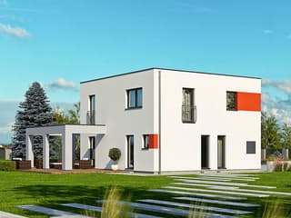 Fertighaus Haas O 141 B von Haas Fertigbau Schlüsselfertig ab 389000€, Cubushaus Außenansicht 2