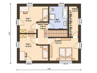 Fertighaus Haas O 141 C von Haas Fertigbau Schlüsselfertig ab 287000€, Stadtvilla Grundriss 2