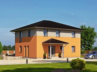 Fertighaus Haas O 155 B von Haas Fertigbau Schlüsselfertig ab 310000€, Stadtvilla Außenansicht 1