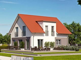 Fertighaus Haas O 163 A von Haas Fertigbau Schlüsselfertig ab 312000€, Satteldach-Klassiker Außenansicht 1